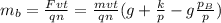 m_b = \frac{Fvt}{qn} = \frac{mvt}{qn}(g + \frac{k}{p} - g\frac{p_B}{p})