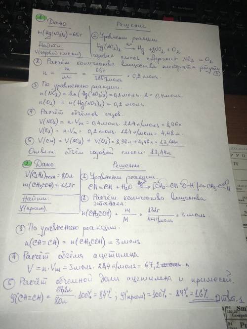 С. заранее всем . 1.сколько литров газовой смеси образуется при полном термическом разложении hg(no3