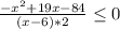 \frac{-x^{2}+19x-84}{(x-6)*2}\leq 0