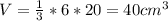 V=\frac{1}{3}*6*20=40cm^3