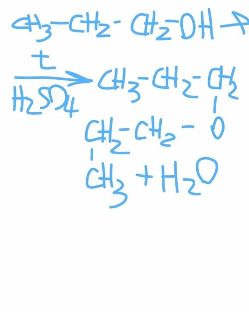 Схема межмолекулярной дегидротации пропилового спирта