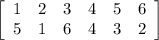 \left[\begin{array}{cccccccc}1&2&3&4&5&6\\5&1&6&4&3&2\end{array}\right]