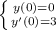 \left \{ {{y(0)=0} \atop {y'(0)=3}} \right.