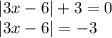 |3x - 6| + 3 = 0 \\ |3x - 6| = - 3