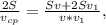 \frac{2S}{v_{cp}} =\frac{Sv+2Sv_{1}}{v*v_{1}} ,