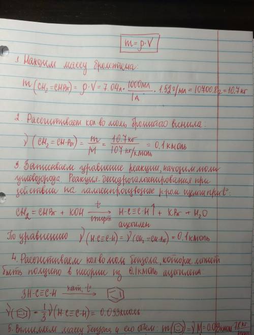 При обработке бромэтена объемом 7,04 л (ρ = 1,52 г/мл) избытком спиртового раствора гидроксида калия