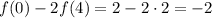 f(0)-2f(4) =2-2\cdot2=-2