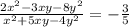\frac{2x^{2}-3xy-8y^{2}}{x^{2}+5xy-4y^{2}} =-\frac{3}{5}