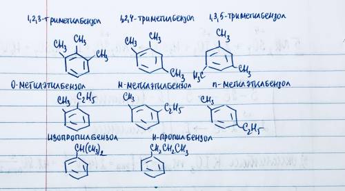 Напишите структурные формулы изомерных ароматических углеводородов состава с9н12, и назовите их по н
