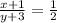 \frac{x+1}{y+3}=\frac{1}{2}