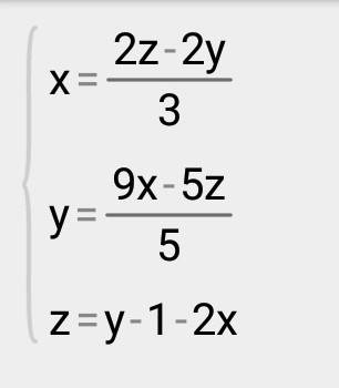 3x+2y-2z=-5 4x+3y+3z=17 2x- y+ z=-1