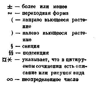 Пиктограмма условных знаков ботаника