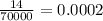 \frac{14}{70000} = 0.0002