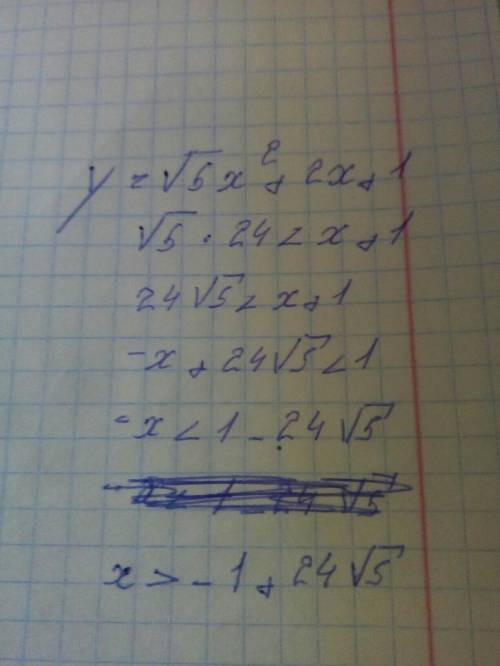 Y=√5x²+2x+1 нужно найти производные функции