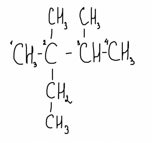Структурна формула 2,3 диметил, 1 етилбутан, 3 ізомери