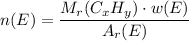 n(E) = \dfrac{M_{r}(C_{x}H_{y}) \cdot w(E)}{A_{r}(E)}