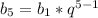 b_{5}=b_{1}*q^{5-1}