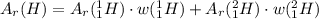 A_{r}(H) = A_{r}(^{1}_{1}H) \cdot w(^{1}_{1}H) + A_{r}(^{2}_{1}H) \cdot w(^{2}_{1}H)