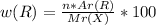 w (R) = \frac{n * Ar(R)}{Mr(X)} * 100\\