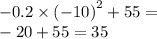 - 0.2 \times {( - 10)}^{2} + 55 = \\ - 20 + 55 = 35