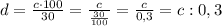 d=\frac{c\cdot 100}{30}=\frac{c}{\frac{30}{100}}=\frac{c}{0,3}=c:0,3