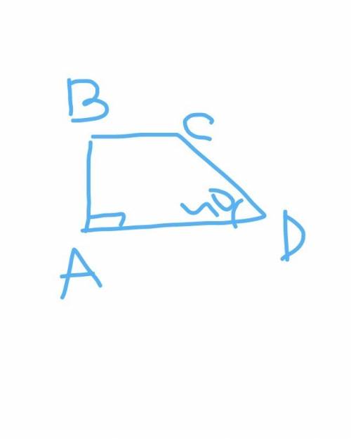 Впрямоугольной трапеции острый угол равен 40 найдите остальные углы трапеции !