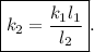 \boxed{k_{2} = \dfrac{k_{1}l_{1}}{l_{2}}}.