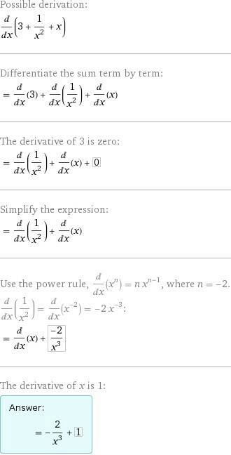Найдите значение x, при которых значения производной функции f(x)=x+1/x^2+3 положительны