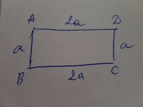 Дано: ad в 2 раза больше чем ab; s=98 найти: p