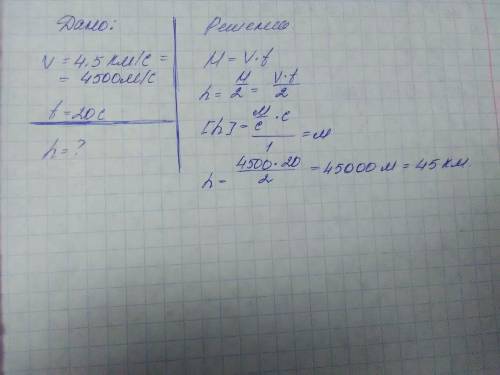 Врезультате взрыва, произведенного геологами, в земной коре распространилась волна со скоростью 4,5