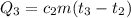 Q_3 = c_2m(t_3 - t_2)