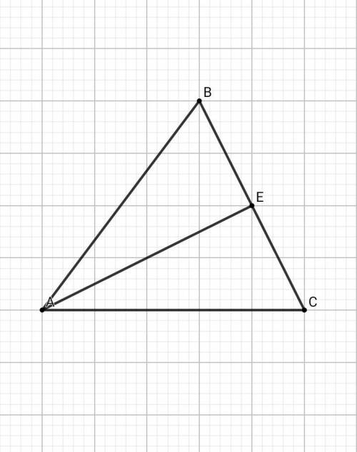 Втреугольнике abc проведена медиана ae. найдите be, если известно что ab=31,3 см, ac=32,1 см, bc=36