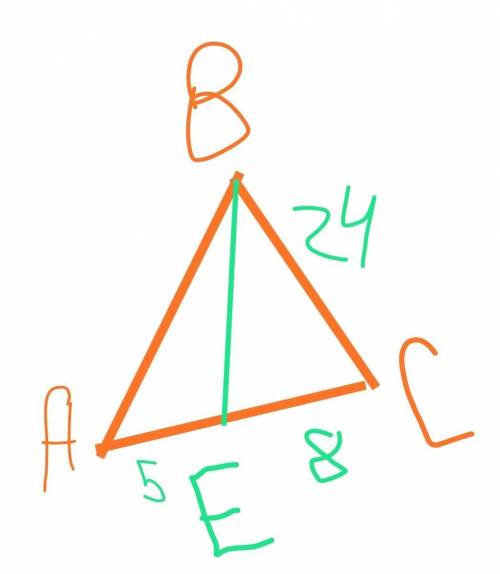 Втреугольнике  abc  со стороной  вс  = 24 провели биссектрису  ве, которая