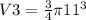 V3=\frac{3}{4} \pi 11^{3}