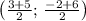 \left(\frac{3+5}{2};\, \frac{-2+6}{2}\right)