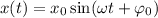 x(t)=x_0\sin(\omega t+\varphi_0)