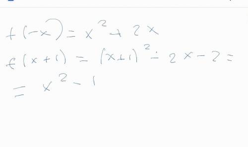 Пусть f(x)=x^2-2x.задайте аналитически функцию у=f(-x),y=f(x+1)