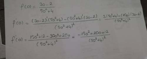 Найдите производную функции f(o)=3o-2/5o^2+4
