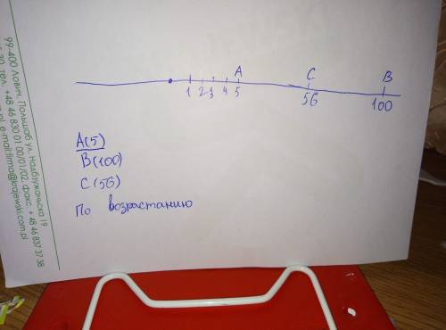 Какая из точек а(5) в(100) и с(56) расположена на координатном луче: а: правее других б: левее други