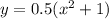 y=0.5(x^2+1)