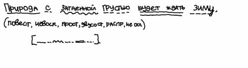 Сделать синтаксический разбор предложения. природа с затаенной грустью будет ждать зиму