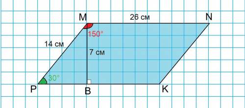 1высота параллелограмма равная 12 см проведена к стороне равной 14 см. найти площадь параллелограмма