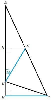 Угол abc треугольника abc равняется 60 медиана bm треугольника равняется его высоте ch узнайте вид т