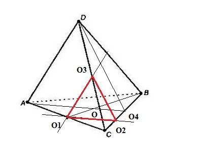 Пусть o - точка пересечения медиан грани abc тетраэдра abcd. постройте сечение тетраэдра плоскостью,