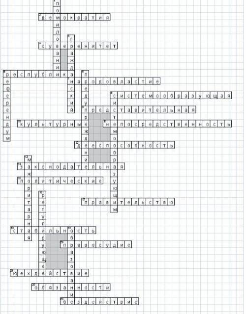 Кросворд по обществознанию на тему констетуция с вопросами и ответами