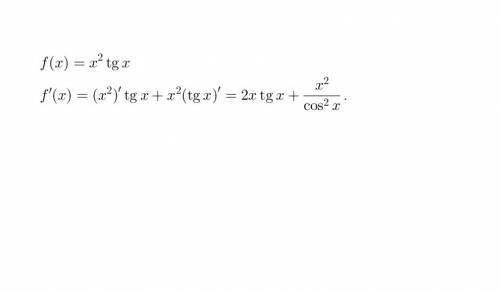 Знайдіть похідну функції f(x)=x^2tgx