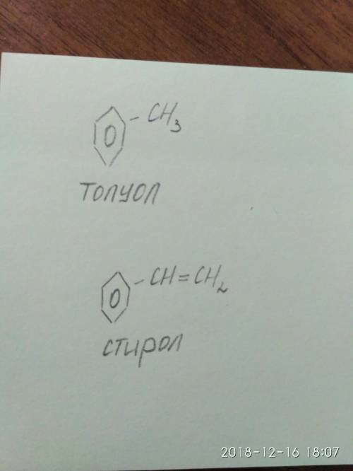 Как можно отличить стирол от толуола? ?