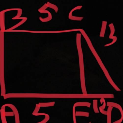 Спо за 8 класс , , дано: прямоугольная трапеция abcd высота ce bc 5см ae 5см ed 12см cd 13см найти :