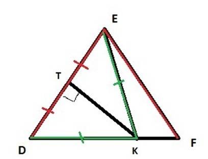 Втреугольнике def известно, что de=ef=21 си. серединный перпендикуляр стороны de пересекает сторону