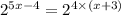 {2}^{5x - 4} = {2}^{4 \times (x + 3)}